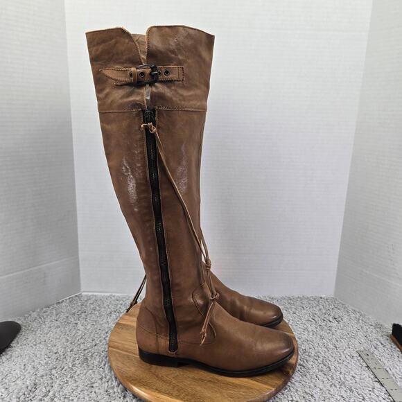 Ugg Collection Made in Italy Brown Leather Over The Knee Riding Boots Womens 8.5 - Picture 3 of 16